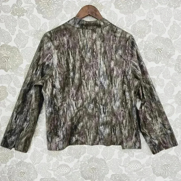 Chico's Open Front Women's Blazer Mock neck Printed 2 / 12 9894 - Picture 2 of 7